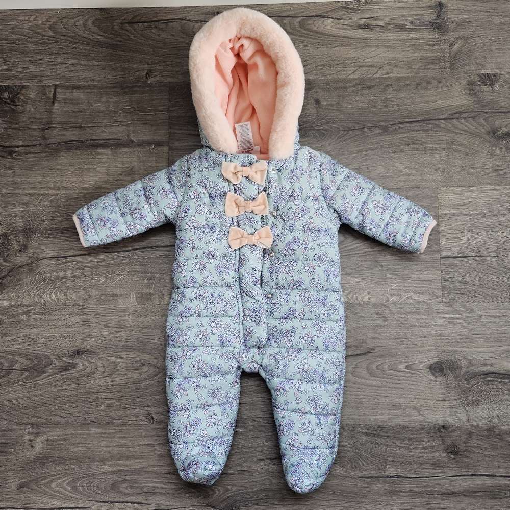 Floral Baby Snowsuit with Hood
